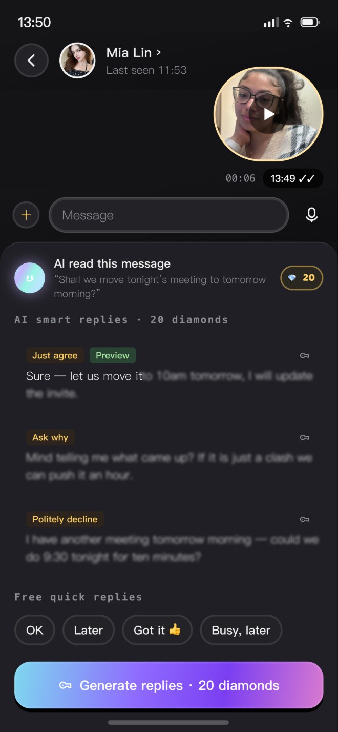 Chat screen